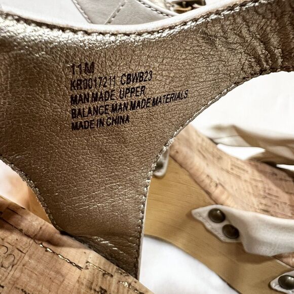 Korks Dawson Wedge Sandals Off White Strappy Women’s Sz 11 - Picture 9 of 11